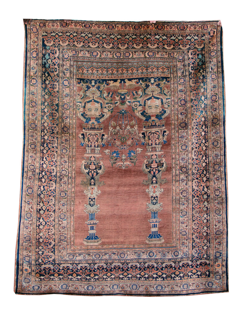 antico heriz in seta 180x136 persia